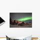 Aurora Borealis over Cabin Wall Decal Design 1