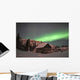 Aurora Borealis over Cabin Wall Decal Design 1