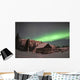 Aurora Borealis over Cabin Wall Decal Design 1