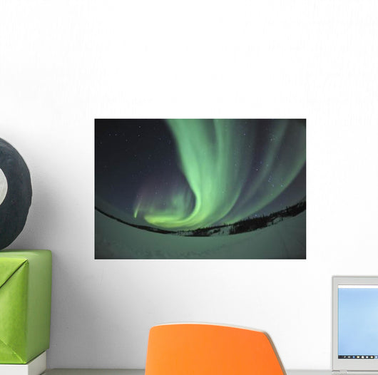 Aurora Borealis over Prosperous Wall Decal Design 1