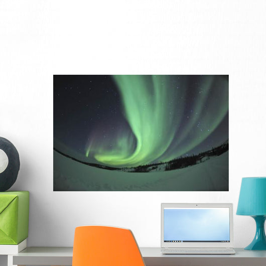 Aurora Borealis over Prosperous Wall Decal Design 1
