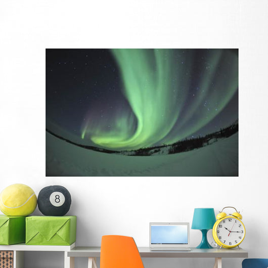 Aurora Borealis over Prosperous Wall Decal Design 1