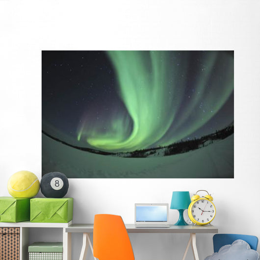 Aurora Borealis over Prosperous Wall Decal Design 1