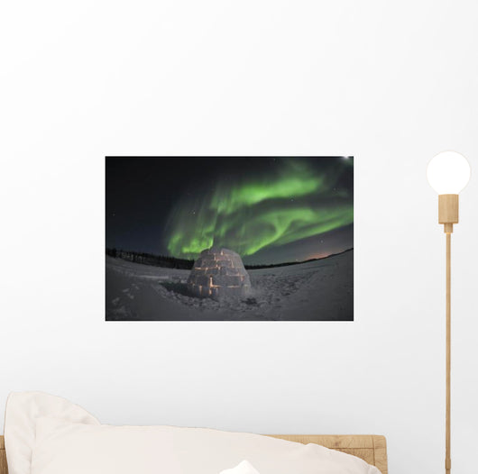 Aurora Borealis over Igloo Wall Decal Design 11
