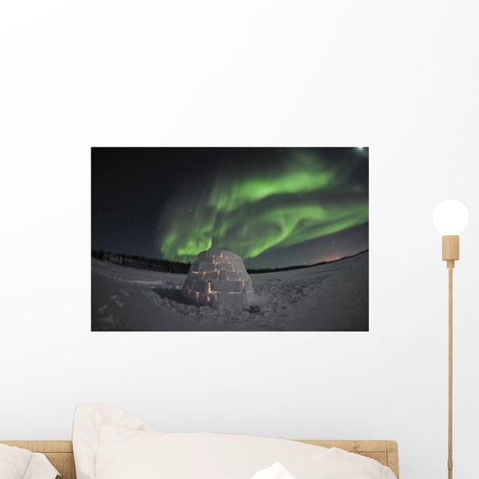 Aurora Borealis over Igloo Wall Decal Design 11