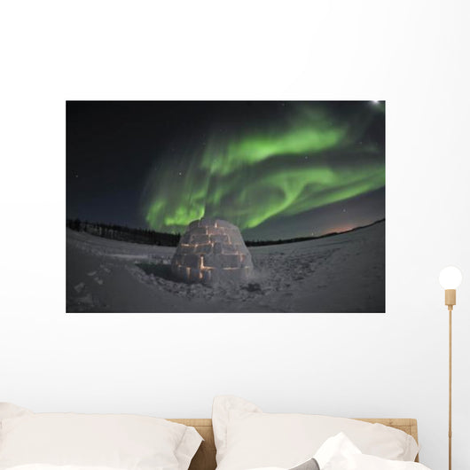Aurora Borealis over Igloo Wall Decal Design 11
