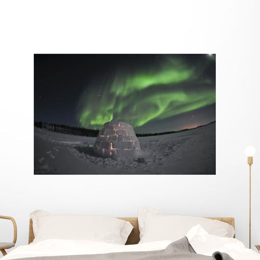 Aurora Borealis over Igloo Wall Decal Design 11