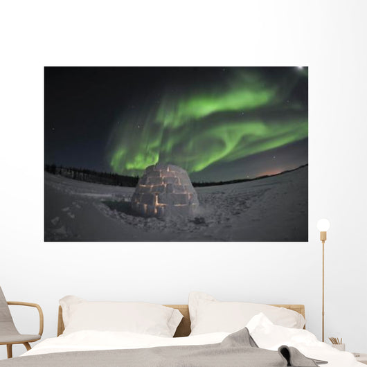 Aurora Borealis over Igloo Wall Decal Design 11