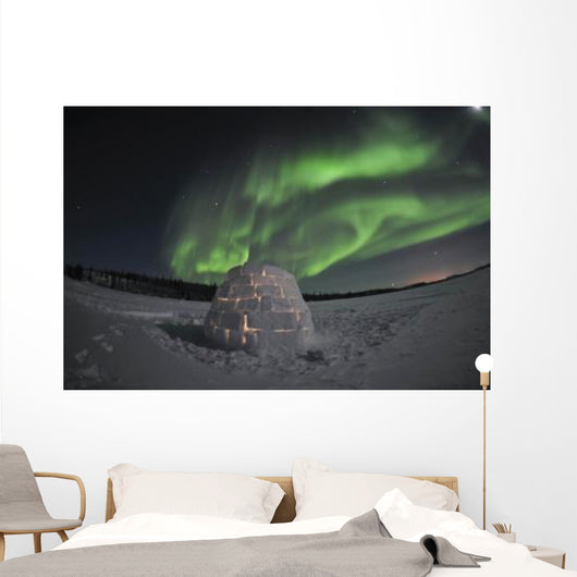 Aurora Borealis over Igloo Wall Decal Design 11