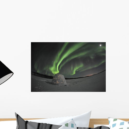 Aurora Borealis over Igloo Wall Decal Design 10