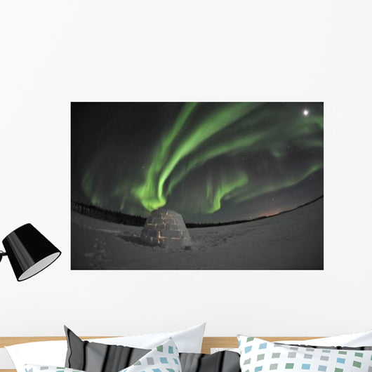 Aurora Borealis over Igloo Wall Decal Design 10