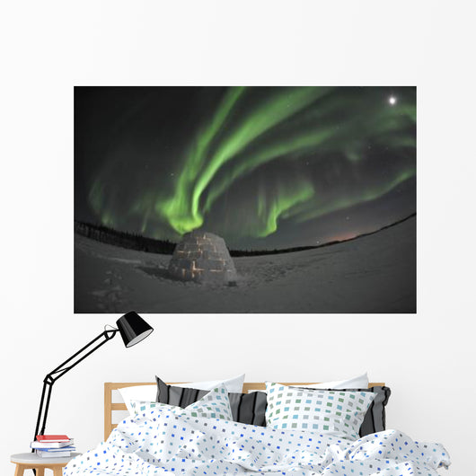 Aurora Borealis over Igloo Wall Decal Design 10