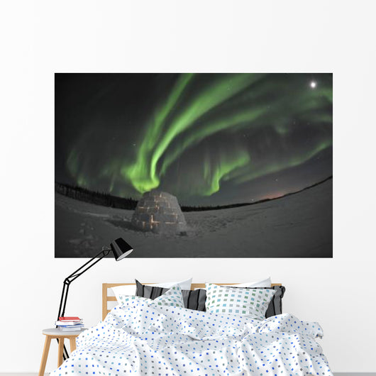 Aurora Borealis over Igloo Wall Decal Design 10