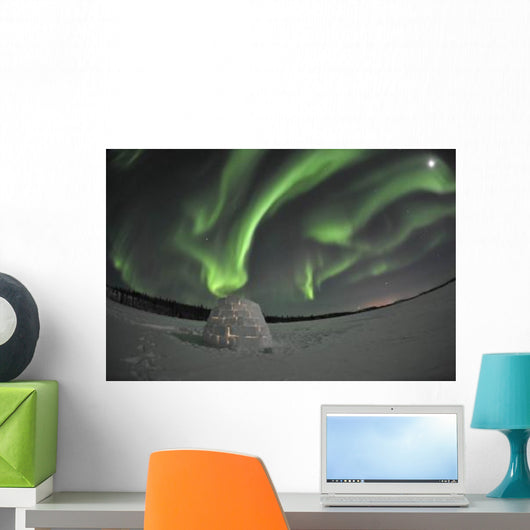 Aurora Borealis over Igloo Wall Decal Design 9