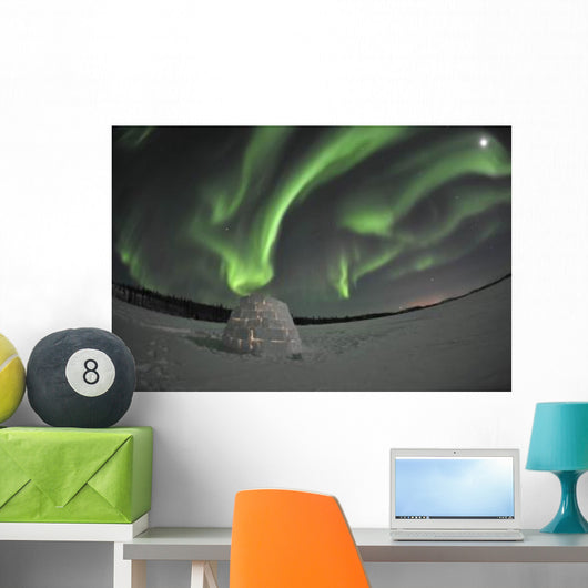 Aurora Borealis over Igloo Wall Decal Design 9