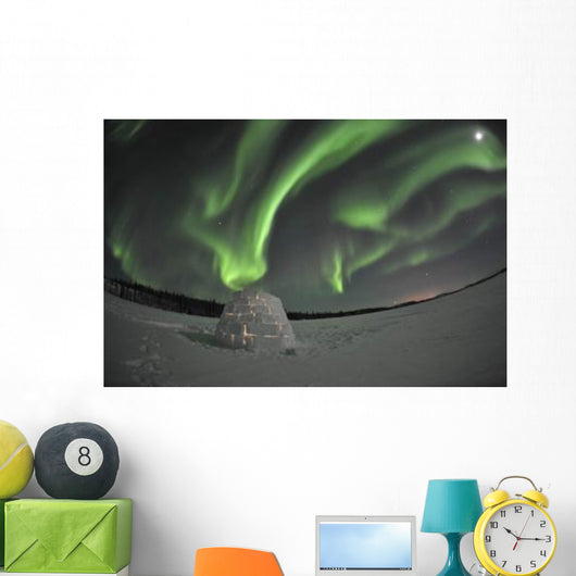 Aurora Borealis over Igloo Wall Decal Design 9