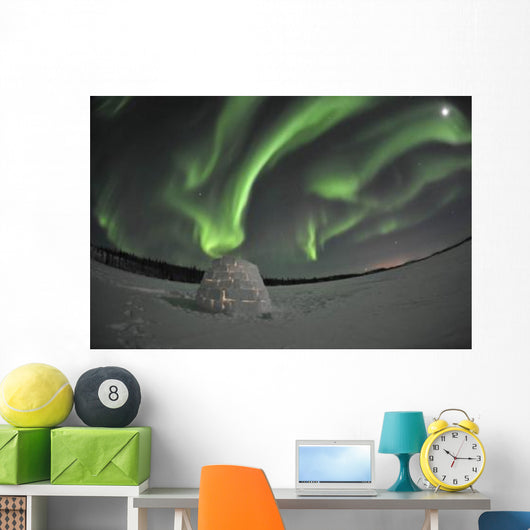 Aurora Borealis over Igloo Wall Decal Design 9