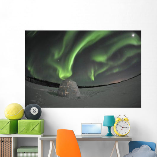 Aurora Borealis over Igloo Wall Decal Design 9