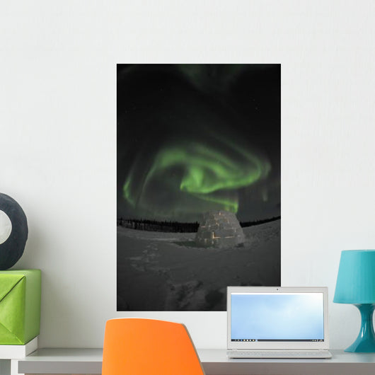 Aurora Borealis over Igloo Wall Decal Design 8
