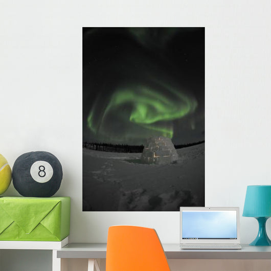 Aurora Borealis over Igloo Wall Decal Design 8