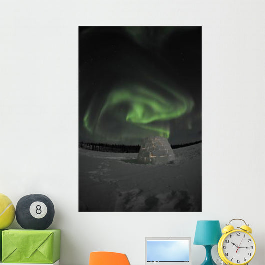 Aurora Borealis over Igloo Wall Decal Design 8