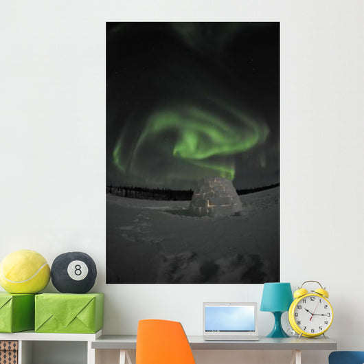 Aurora Borealis over Igloo Wall Decal Design 8