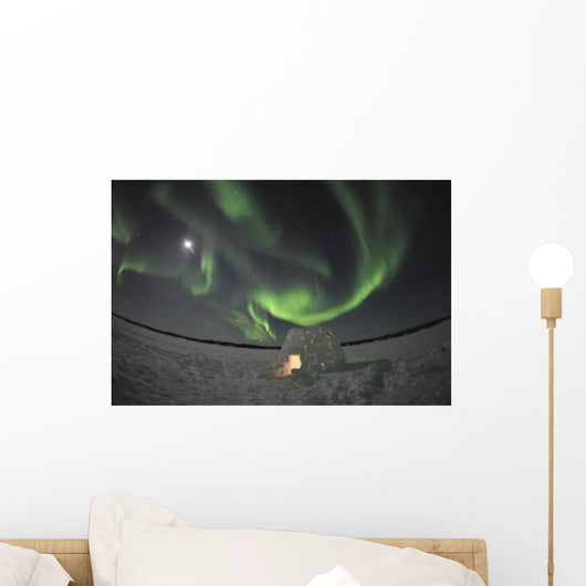 Aurora Borealis over Igloo Wall Decal Design 7