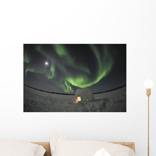 Aurora Borealis over Igloo Wall Decal Design 7