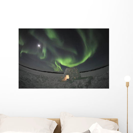 Aurora Borealis over Igloo Wall Decal Design 7