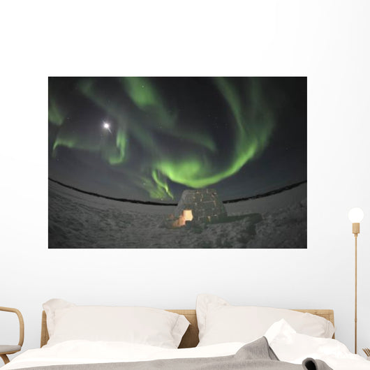Aurora Borealis over Igloo Wall Decal Design 7