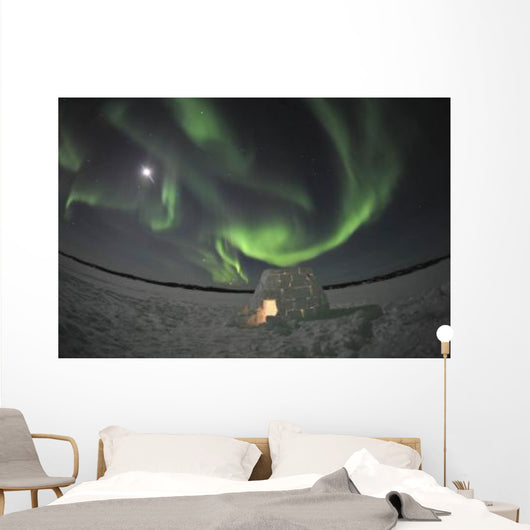 Aurora Borealis over Igloo Wall Decal Design 7