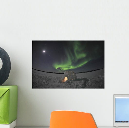 Aurora Borealis over Igloo Wall Decal Design 6