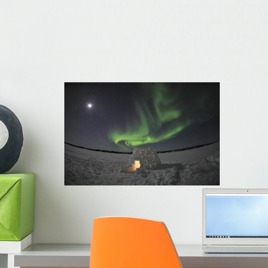 Aurora Borealis over Igloo Wall Decal Design 6