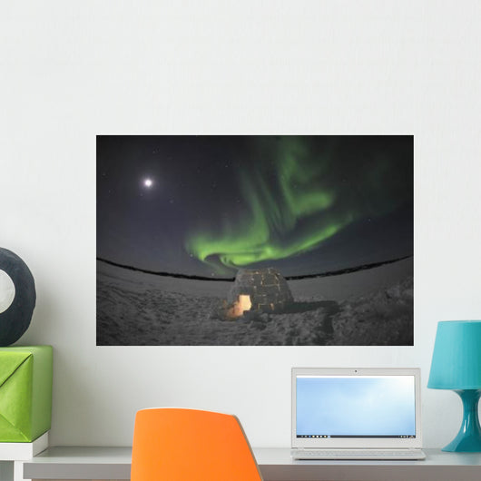 Aurora Borealis over Igloo Wall Decal Design 6