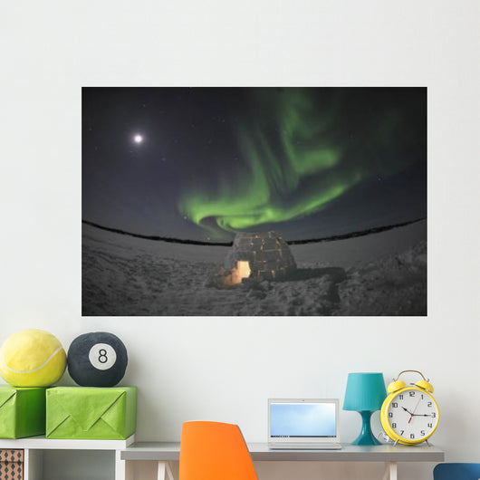 Aurora Borealis over Igloo Wall Decal Design 6