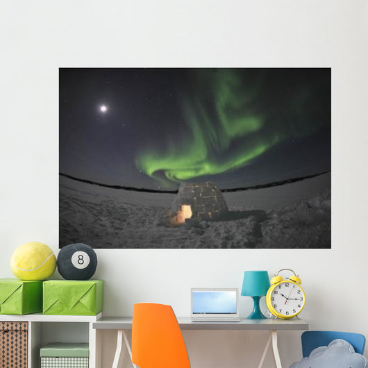 Aurora Borealis over Igloo Wall Decal Design 6