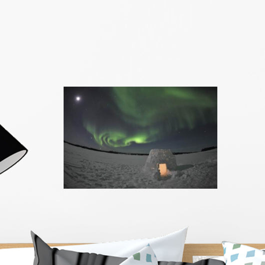 Aurora Borealis over Igloo Wall Decal Design 5