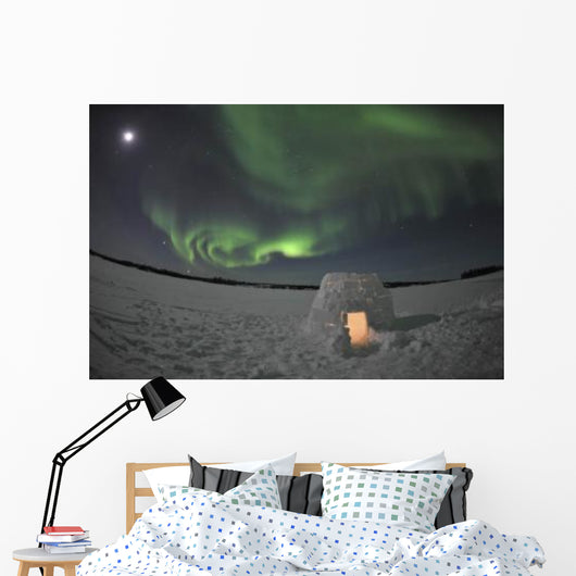 Aurora Borealis over Igloo Wall Decal Design 5