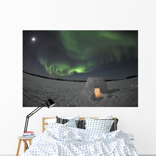 Aurora Borealis over Igloo Wall Decal Design 5
