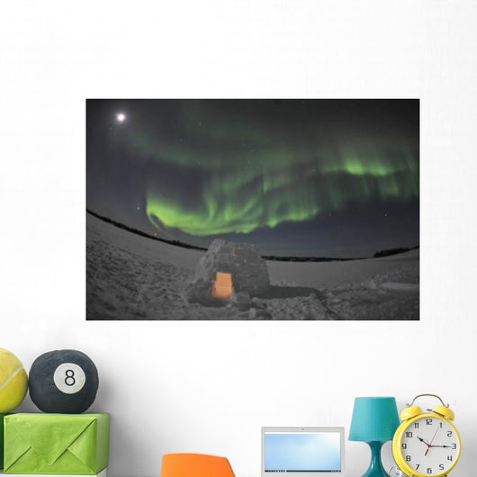 Aurora Borealis over Igloo Wall Decal Design 4