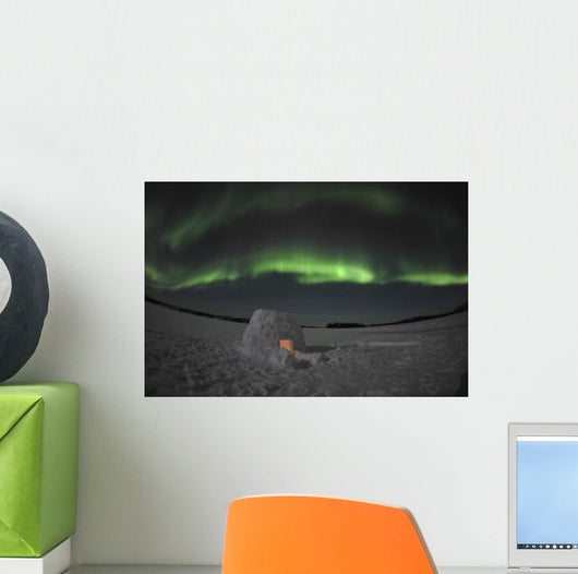 Aurora Borealis over Igloo Wall Decal Design 3