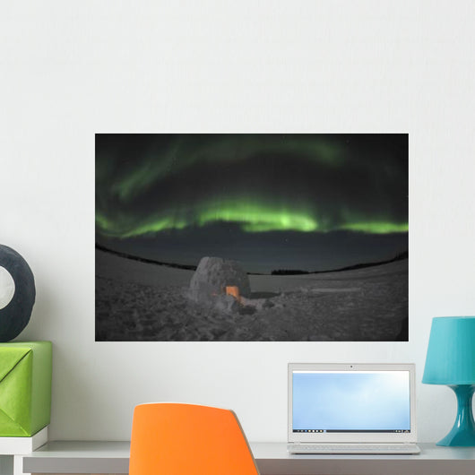 Aurora Borealis over Igloo Wall Decal Design 3