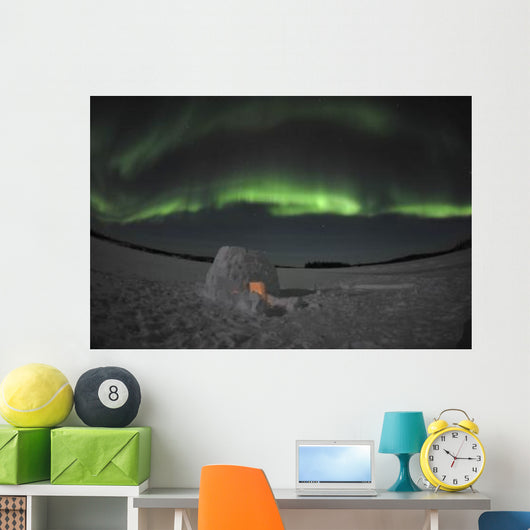 Aurora Borealis over Igloo Wall Decal Design 3