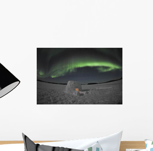 Aurora Borealis over Igloo Wall Decal Design 2