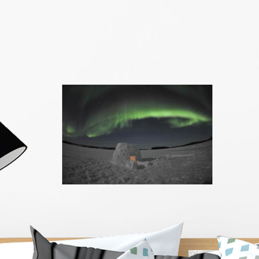 Aurora Borealis over Igloo Wall Decal Design 2