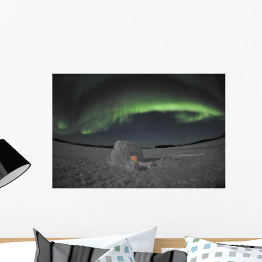 Aurora Borealis over Igloo Wall Decal Design 2