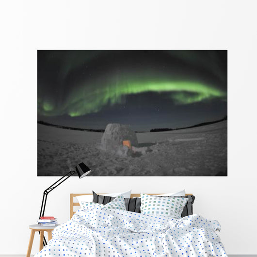 Aurora Borealis over Igloo Wall Decal Design 2