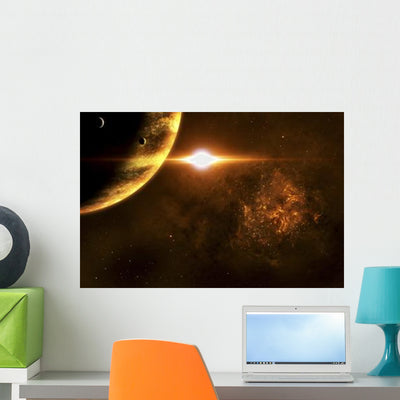 Star Going Critical Illuminates Wall Decal shown on a wall