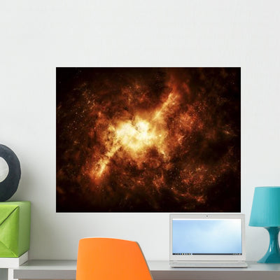 Nebula Surrounded Stars Wall Decal shown on a wall