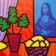 Still Life With Matisse and Mona Lisa Wall Mural